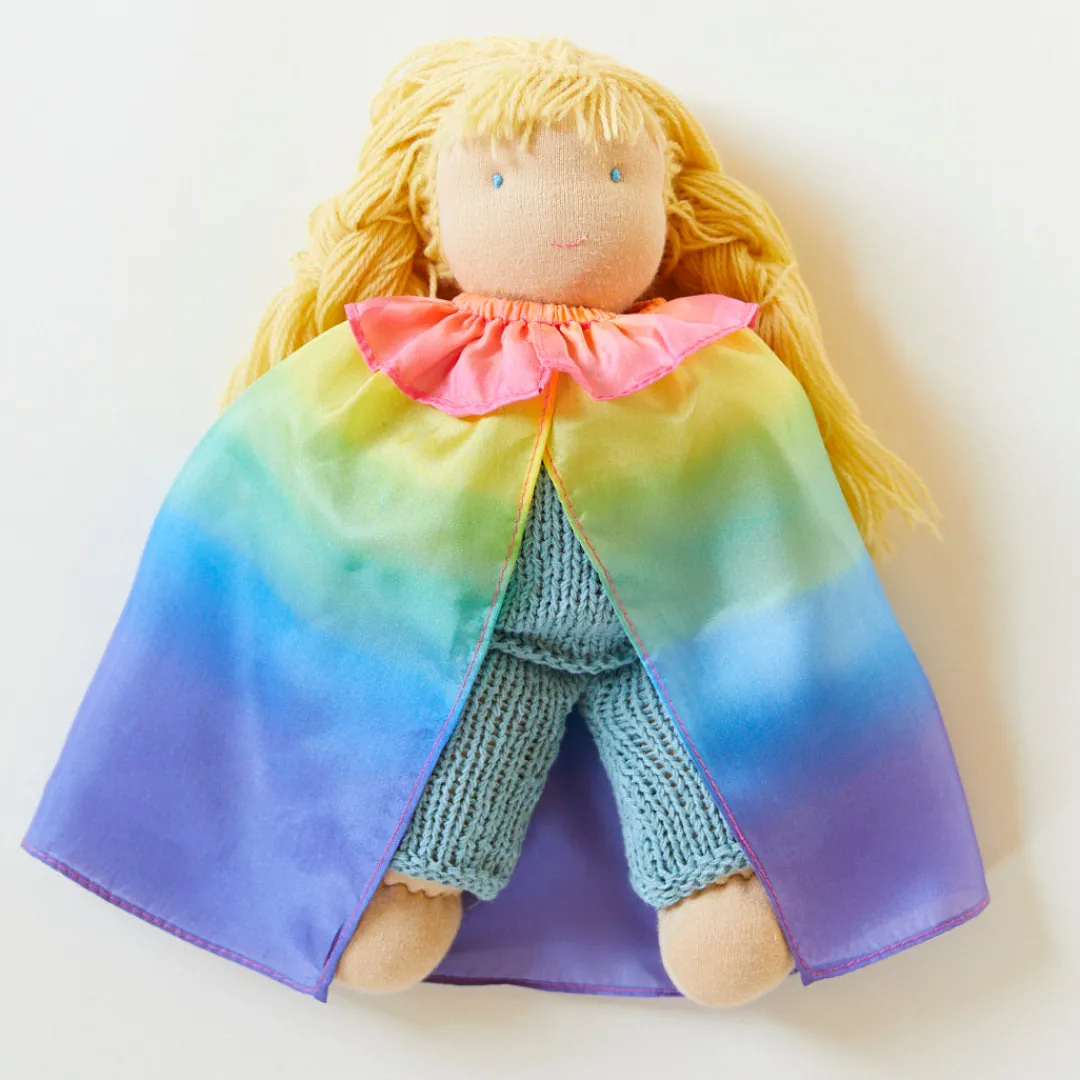Sarah's Silks Rainbow Doll Cape New